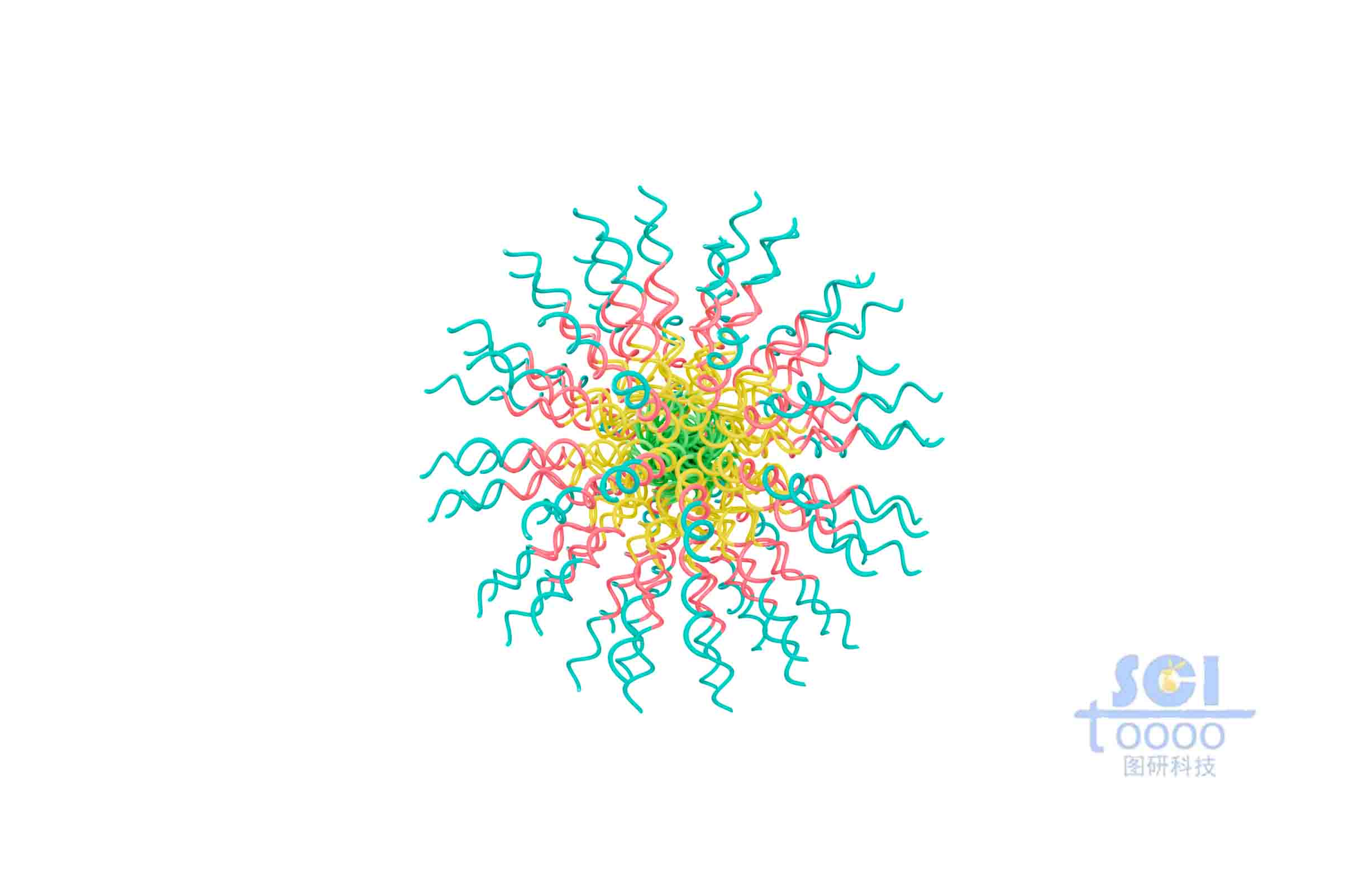 高分子链段堆积的纳米球