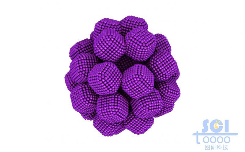 颗粒堆积的切角正方体单晶微球