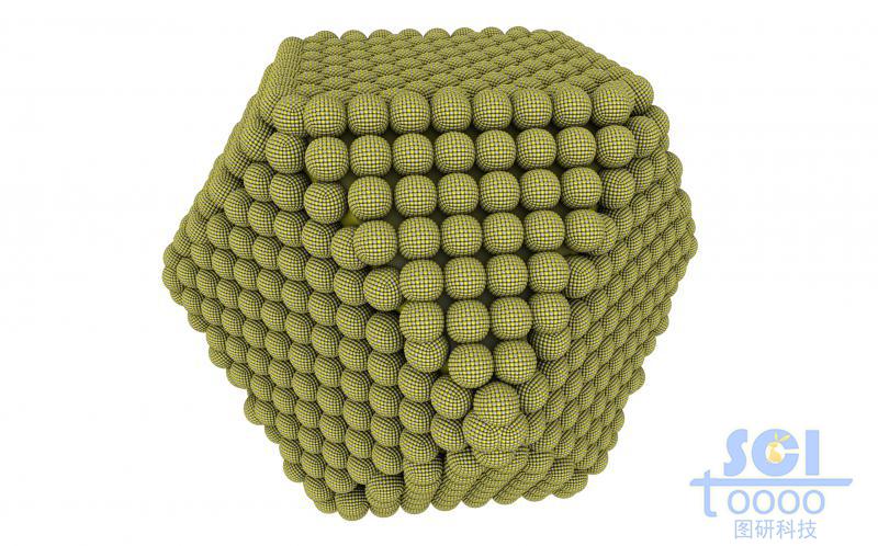 FeS2纳微米晶体材料构成的削角立方体结构