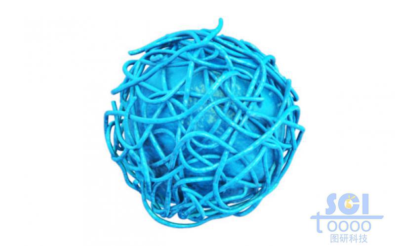 高分子链段缠绕的实心纳米球