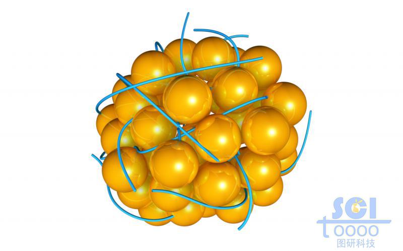 高分子链段聚拢缠绕的纳米簇