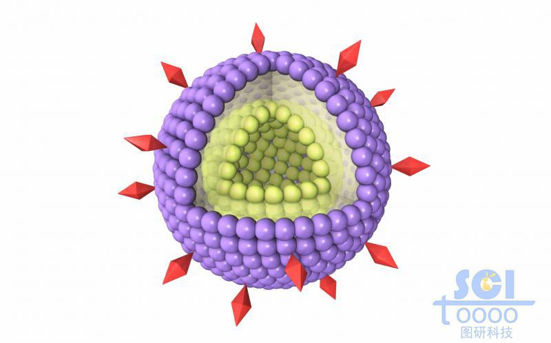 带小基团的三段式高分子链段聚合形成空心纳米球