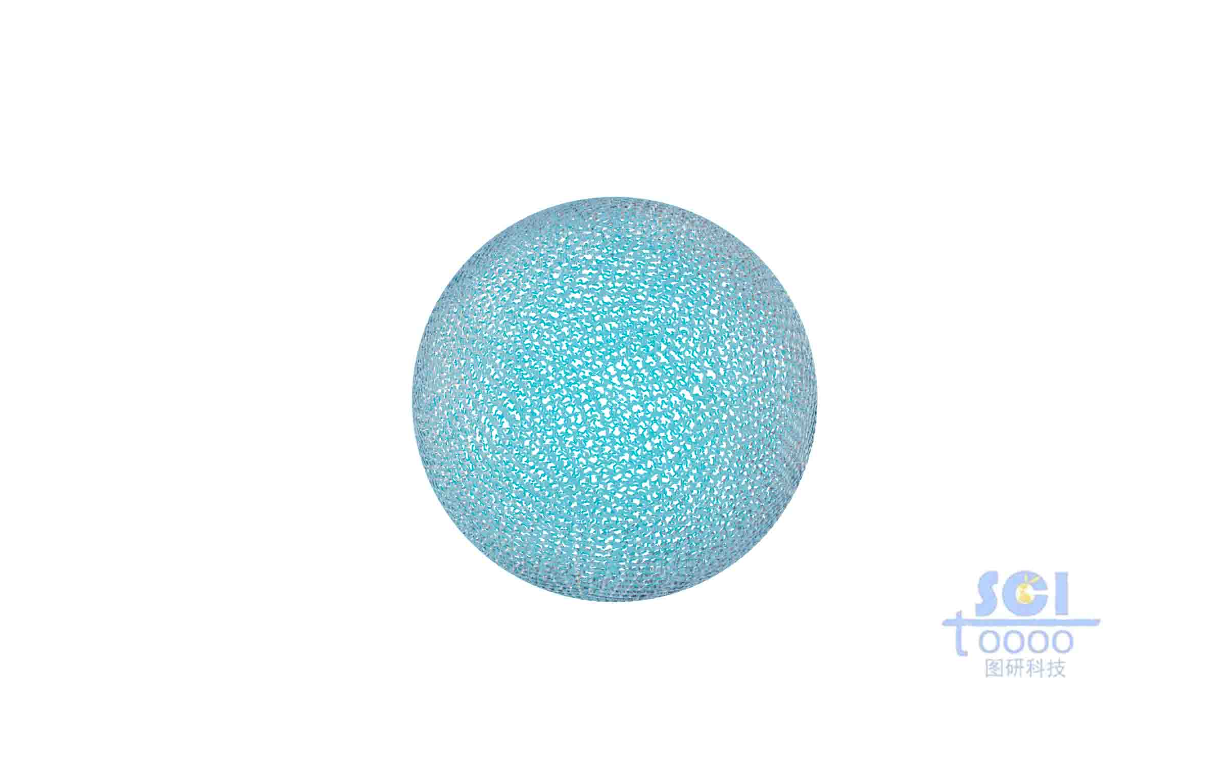高分子链交织形成的网状空心球