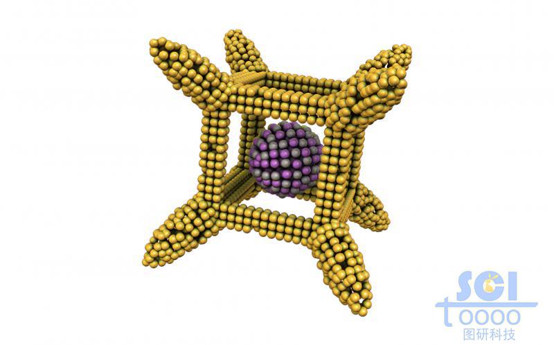 两种原子堆积的八臂六面体结构