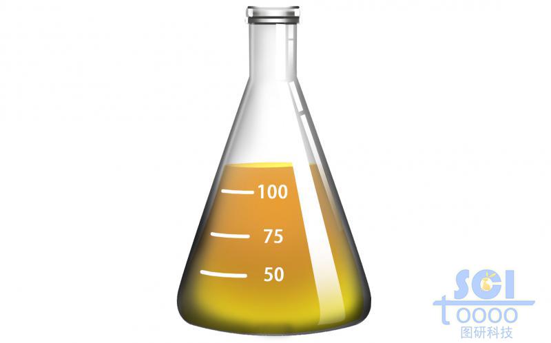 带液体和刻度的锥形瓶