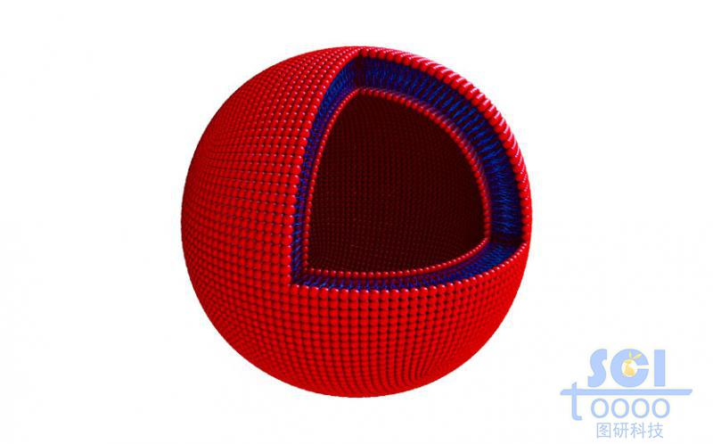 高分子链段两相吸附形成的空心夹层纳米球