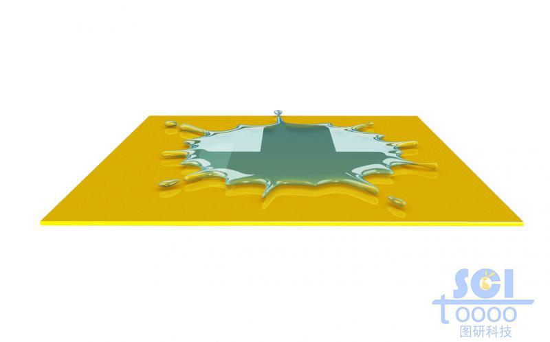 基底板上分散的水滴/液滴