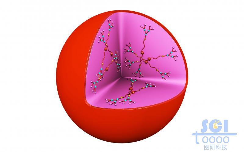 树形高分子链段团聚形成实心纳米球