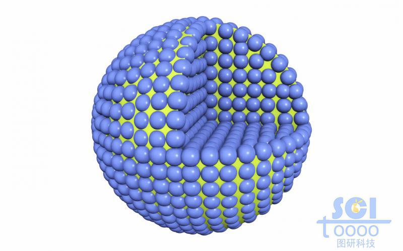 八分之一切口的内部有小分子弥散的实心球