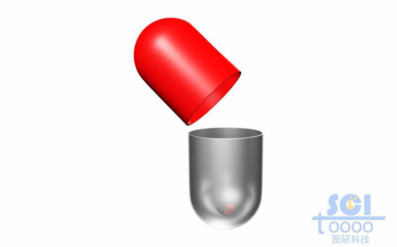 打开的胶囊结构