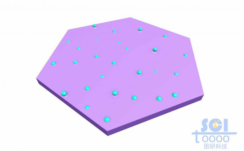 带催化剂颗粒的六边形基底板