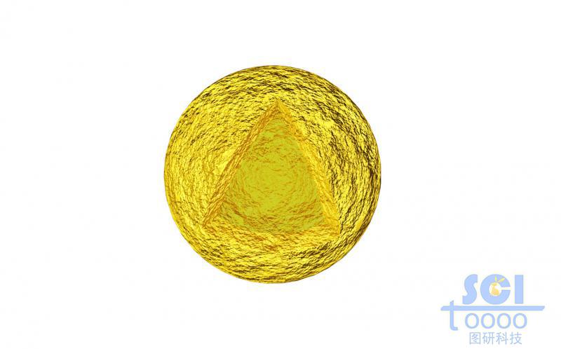 八分之一切口的带纹理的空心球壳