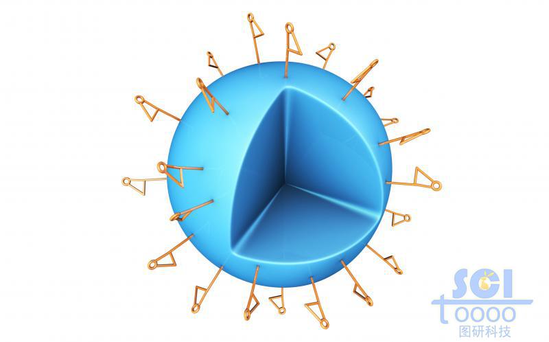 表面修饰高分子链段的实心纳米球