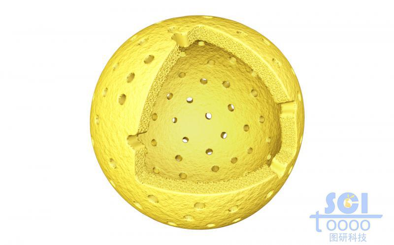 带八分之一切口的空心介孔球
