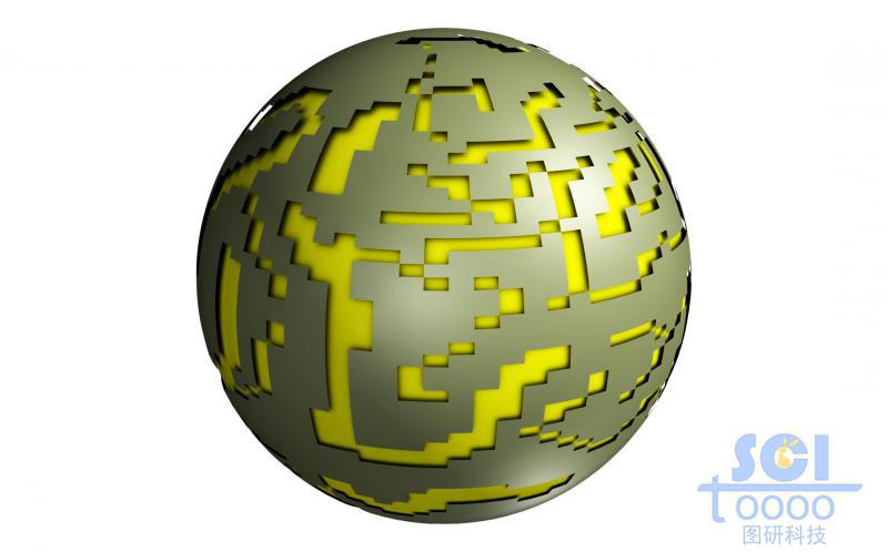 内部填充表层无序镂空的球壳
