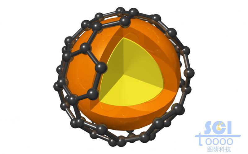 表面附着石墨烯/富勒烯的八分之一切口的纳米球