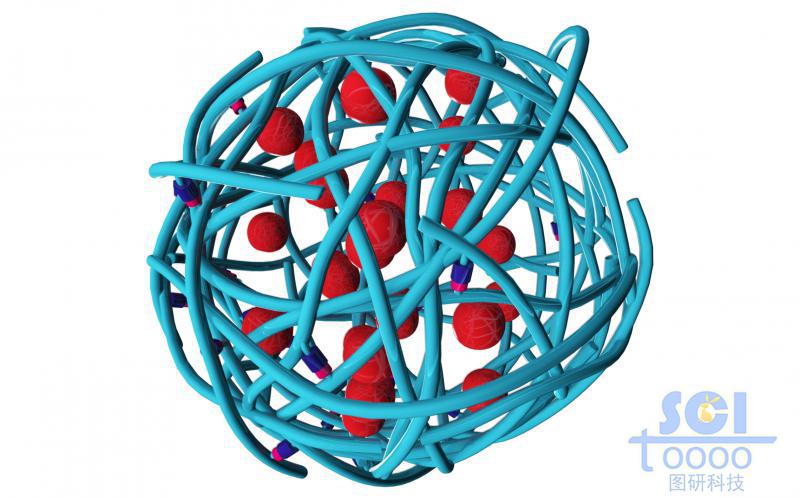 内含药物的高分子链段缠绕的笼状纳米球