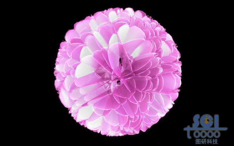 晶体片穿插形成的绣球状纳米花