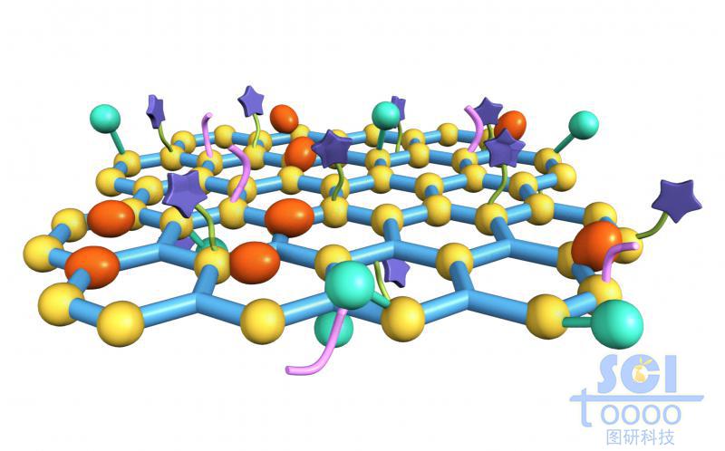 负载小分子基团和分子链段的石墨烯片
